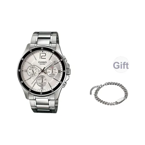 CASIO Кварцевый механизм Часы Мужские Белый циферблат