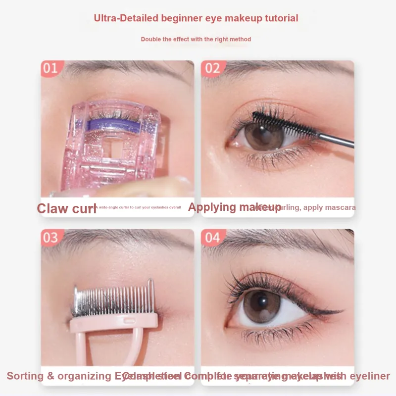 LMLTOP More Curved Stretch Small Steel Comb Eyelash Curlers Curling Long Lasting-6