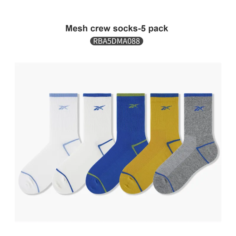 Reebok Mid Calf Socks Unisex 5 Pack Mixed Color-4
