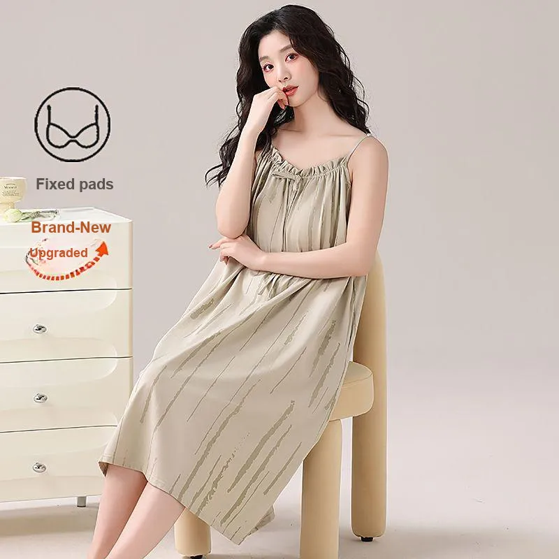 DanceBees Nightgown Women's Khaki-3