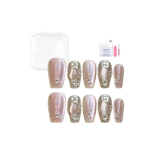 Yun Yue Joe BUCCELLATI Кристальный Кошка's Eye Magic Mirror Розовый Градиентный Dreamy False Nail Короткий LADDER 20mm