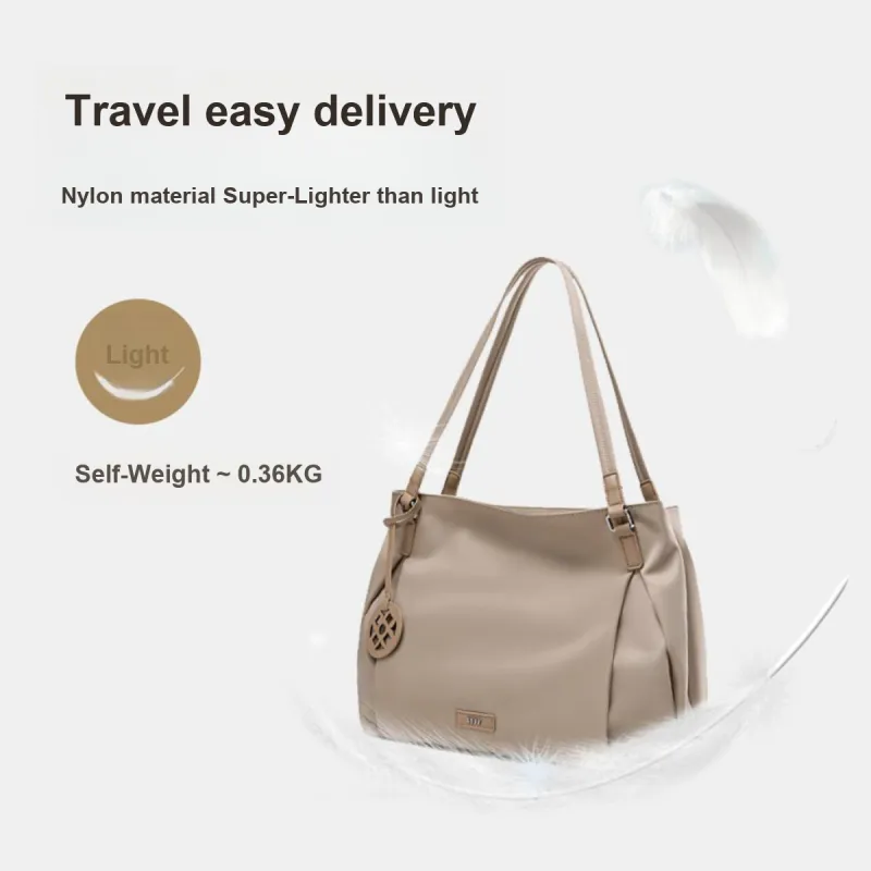 LEFF Fabric Shoulder Bag Regular Women's Milk Tea Apricot-5