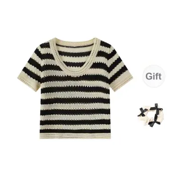 TURN UP Knitwear Women's Stripes+Bowknot Hair Tie Comes With