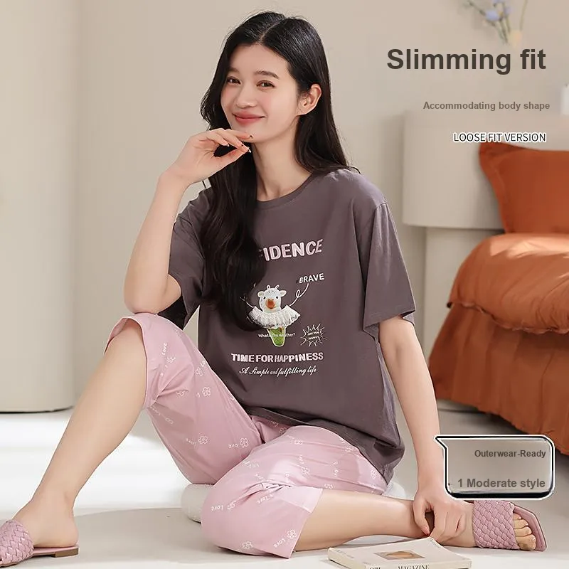 XIAFENYAN Pajama Set Women's Brown-3