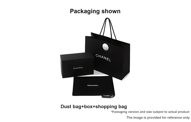 CHANEL 23P SS Litchi Grain Cow Leather Box Bag, Crossbody Bag, Shoulder Bag Trumpets Women's Black-5