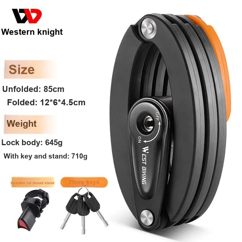 WEST BIKING Bicycle Locks Folding Lock-1