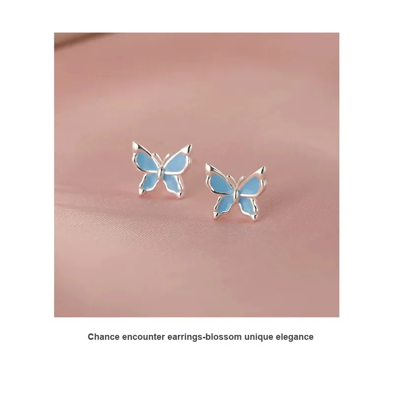 GUDUD 999 Fine Silver Needle Stud Earrings Women's-1