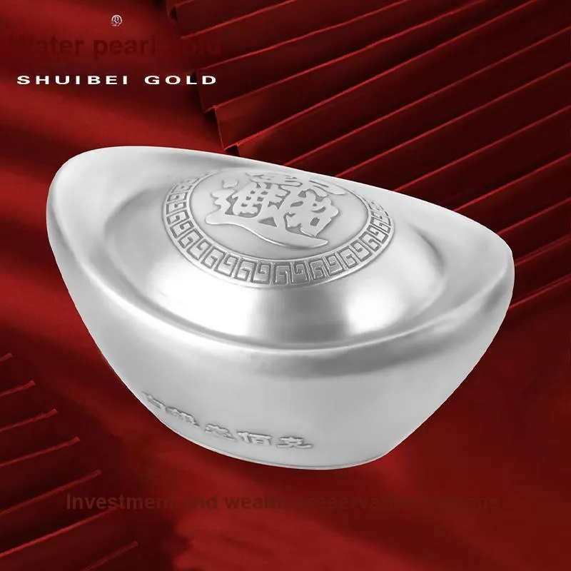 SHUIBEI 999 Fine Silver Sycee Ornament Unisex-5