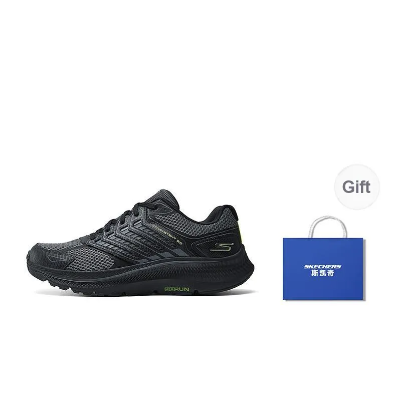 Skechers WOMEN'S GO Series Anti Slip Wear Resistant Low Top Running Shoes Men's Black-0