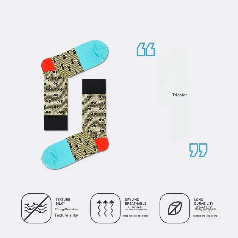 Happy Socks Mid Calf Socks Unisex 1 Pack Vintage Style Sunglasses-4