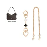 Black White Heart Four-Leaf Clover Extender Chain 15cm+Decorative Chain 47cm
