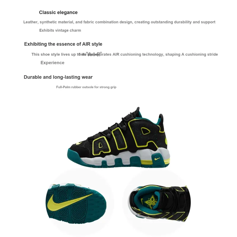 Nike Air More Uptempo Low 'Black Geode Teal' GS-1