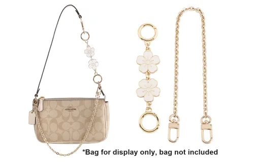 Luxury Care Artisan Workshop Metal Shoulder Strap Extended Length Short Chain Strap Women's White