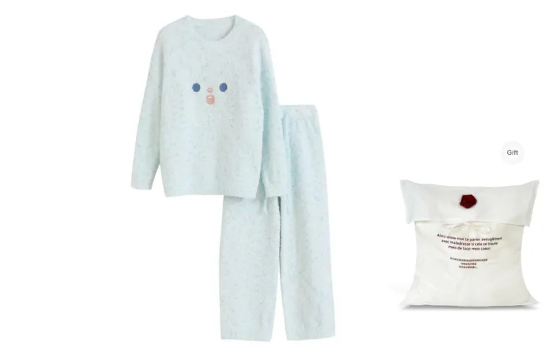 WANANNI Pajama Set Women's Shopping Bag Lake Green-2