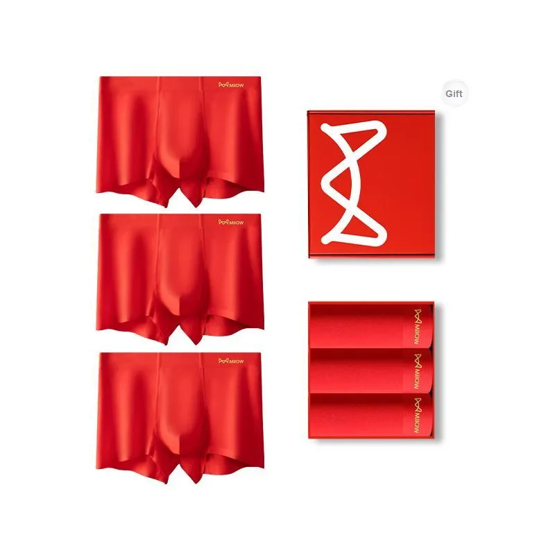 MIIOW Underpants Men's 3 Pack Red-10