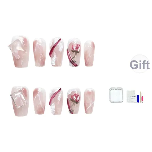 JINGCHANXUE Morshe Розовый Барокко False Nail Короткий LADDER Сладкий стиль Smudge Матовый