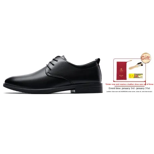 LAORENTOU Dress Shoes Men Low-Top Black