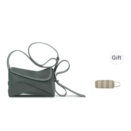 STAR TOWN Fabric Pillow Small Square Bag, Shoulder Bag, Crossbody Bag Trumpets Women's Milkshake White/Pine Gray Green