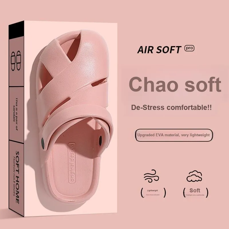 Foot Recreation Unisex Closed Toe Summer Soft Sole Heelless Home Slippers-2