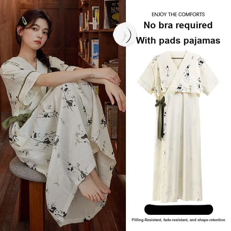 JINXU Nightgown Women's Apricot-1