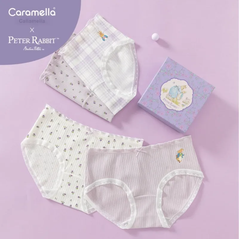 Caramella x Peter Rabbit/, Underwear Gift Box Women's 4 Pack Mixed Color-10