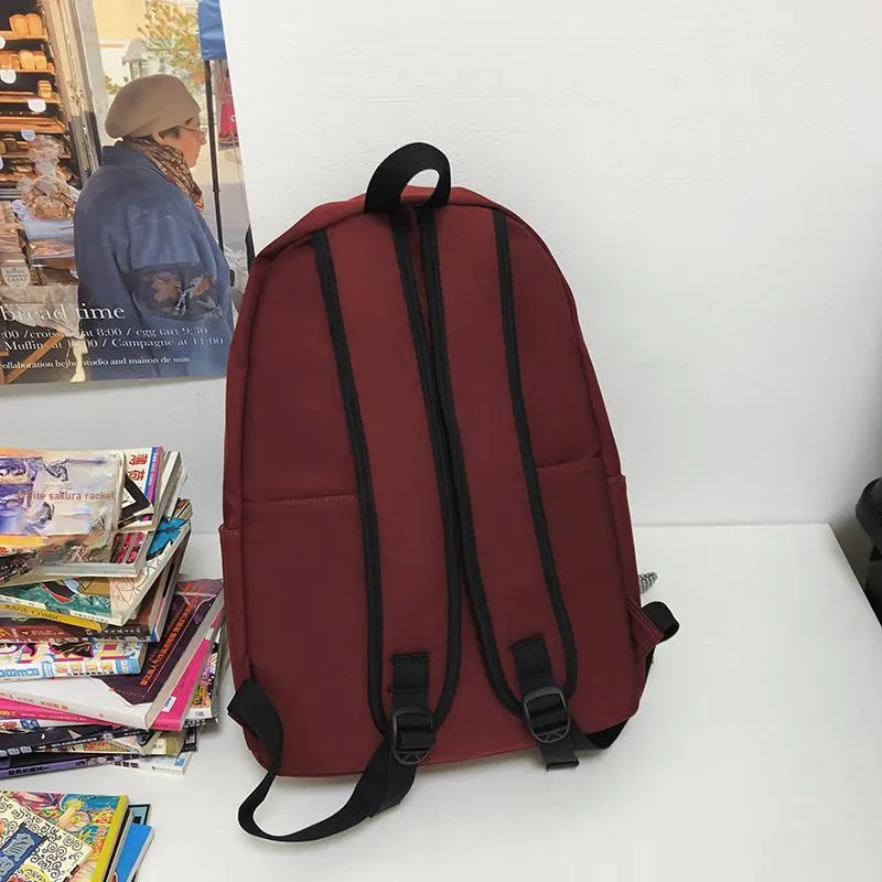URBAN FOREST Nylon Backpack Unisex White/Black/Burgundy-11