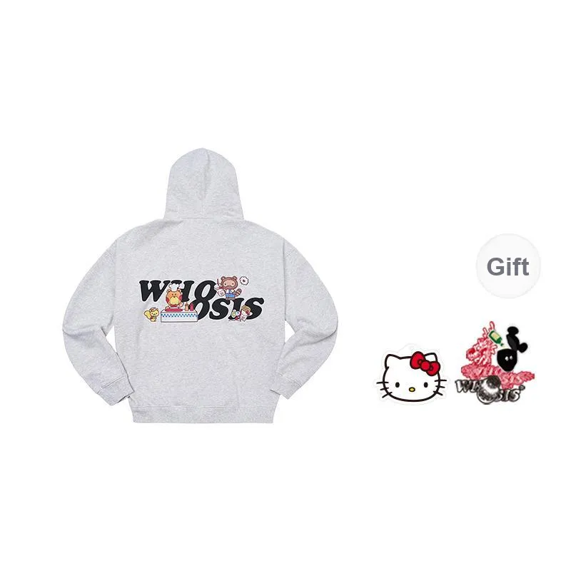 WHOOSIS X HELLO KITTY Sweatshirt Fall Winter Unisex-5
