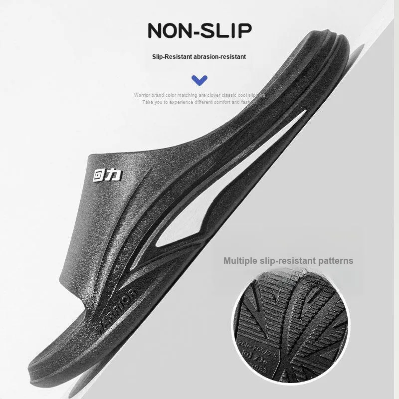 Warrior Slip Resistant Slide Slippers Men's Black-3