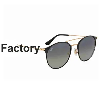 RayBan Metal Round Sunglasses Unisex Black Gold