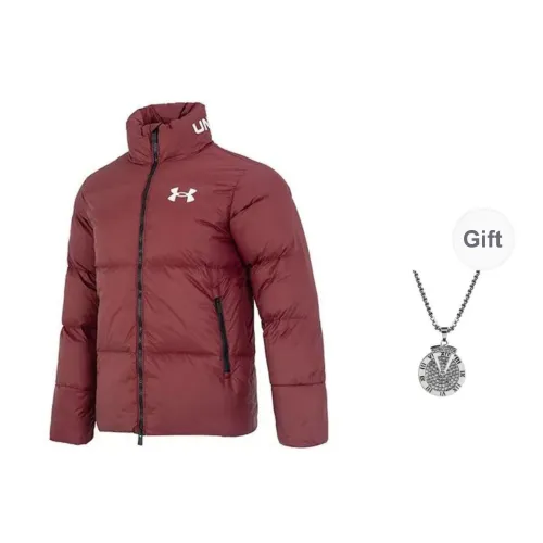 Under Armour Down Jacket Men's Burgundy Comes With Necklace