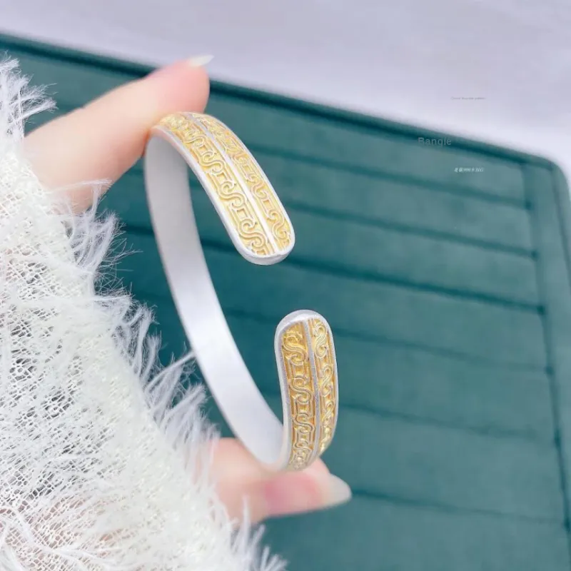 LIUXIN 999 Fine Silver Bangles Unisex-4