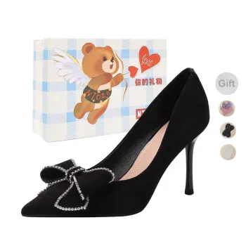 NTOZE Slim Heel High Heels Women's Black