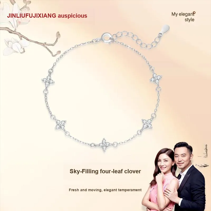 JINLIUFUJIXIANG S925 Silver Bracelets Women's-6