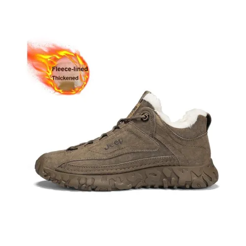 Jeep Теплая зима Термическая флисовая утепленная обувь Ankle длина (размер в длину) Сноубутсы Мужской Хаки