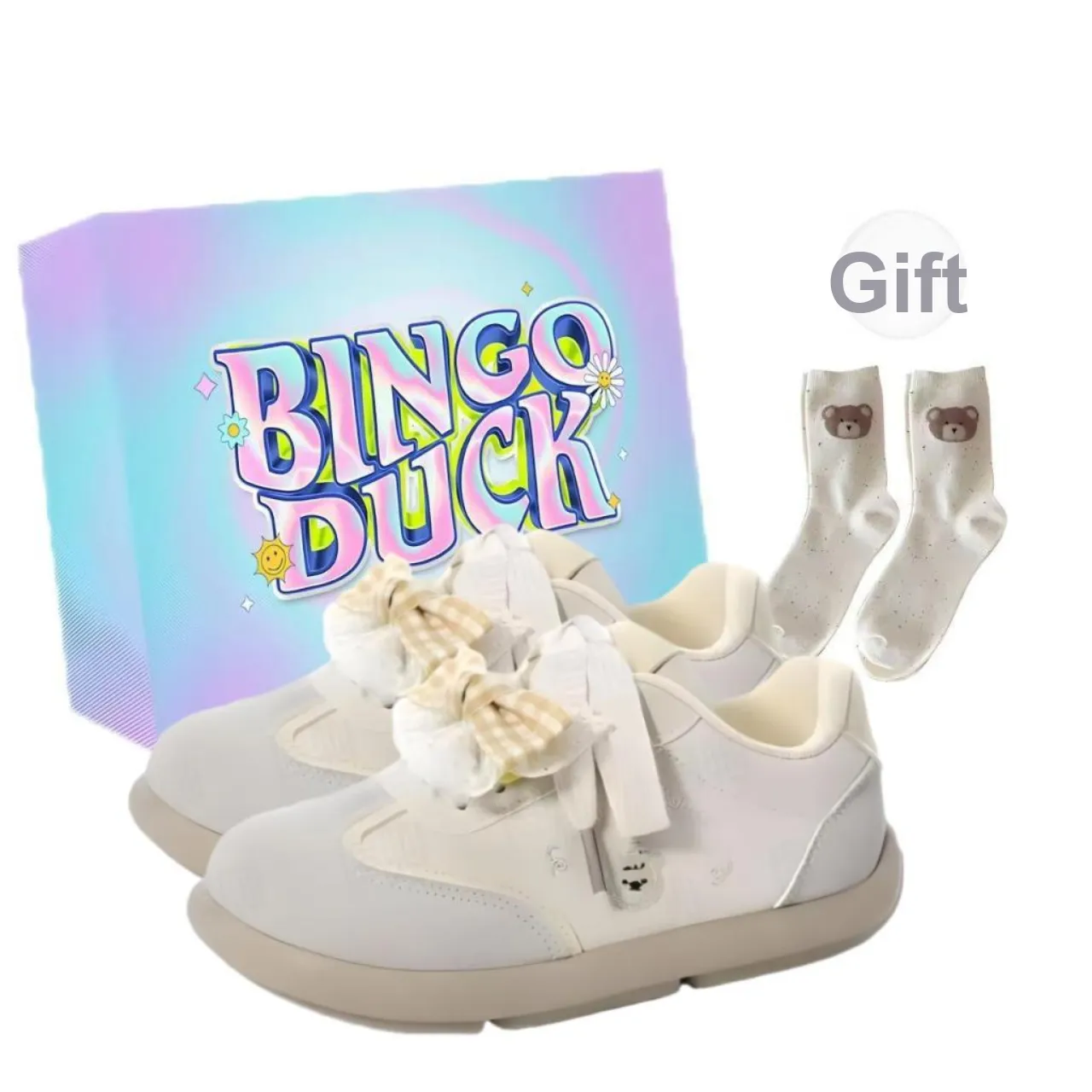 BINGO DUCK Slip Resistant Low Top Skateboard Shoes Women's