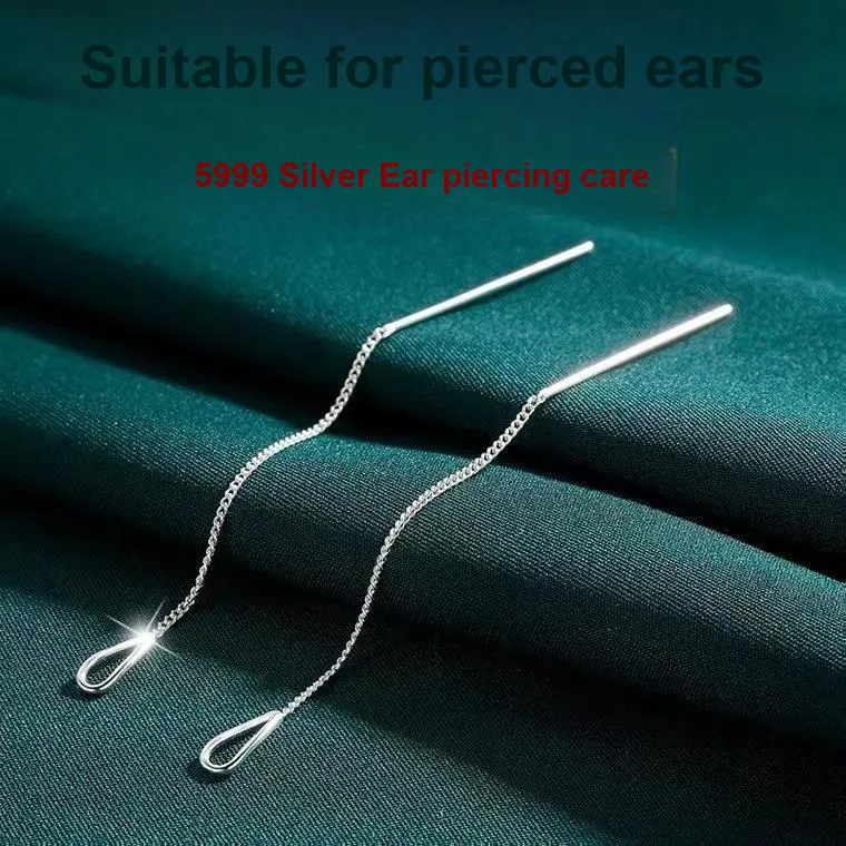AITAO S 999 Fine Silver Drop Earrings Women's-3