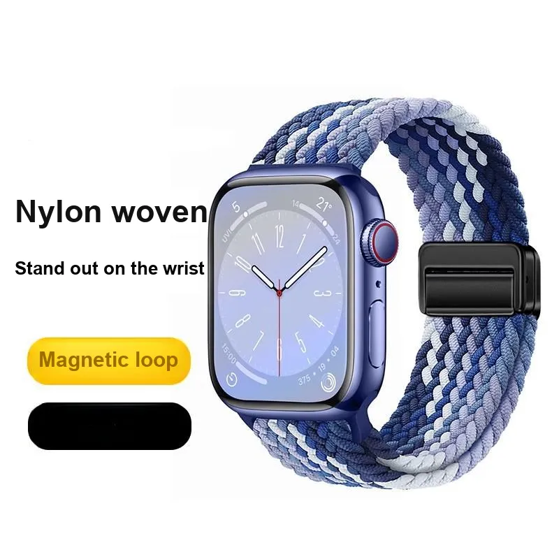 LEAPRUN Watch Band Apple Compatibility Nylon Material-2