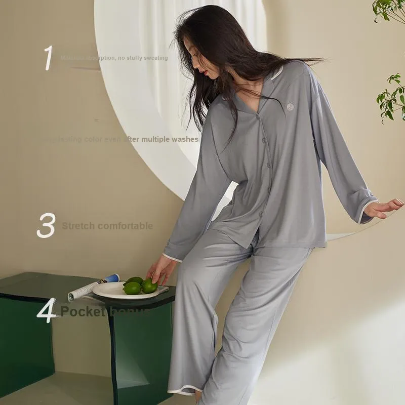 Xuan Liang Pajama Set Women's Mist Gray-2