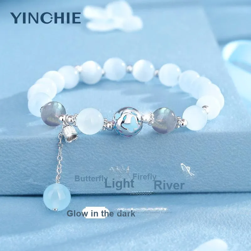 YINCHIE Glass Cat Eye Bracelets Women's-1