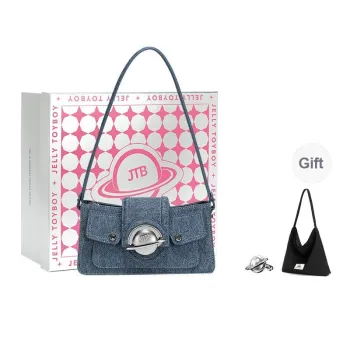 JELLYTOYBOY PU Leather Millennial Bag Hot Girl Shoulder Bag, Crossbody Bag Women's Denim Blue/Black/White/Brown