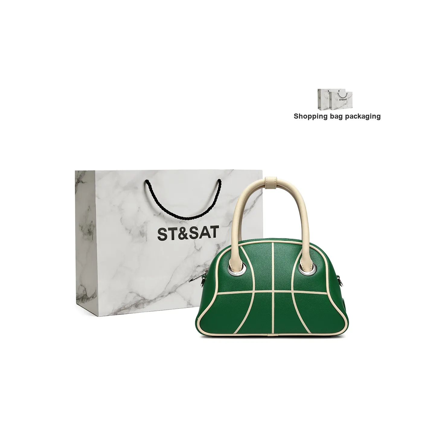 ST&SAT Artificial Leather Boston Bag Pillow Bag Bowling Bag Crossbody Handbag Small Size Women's Multicolor