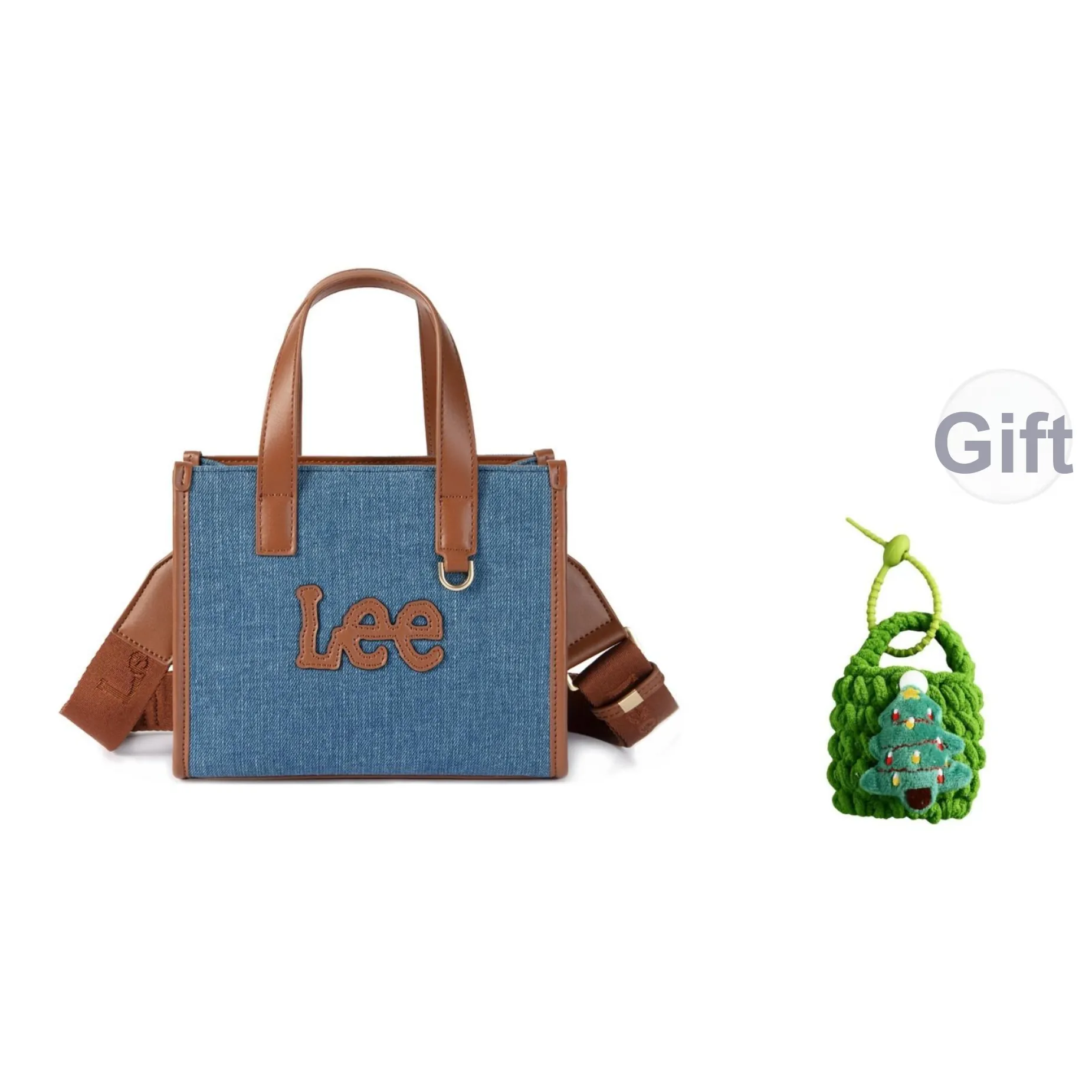 Lee Ткань + Искусственная кожа Тоут Сумка через плечо Сумка на плечо Сумка обычная Женская Джинсовый синий