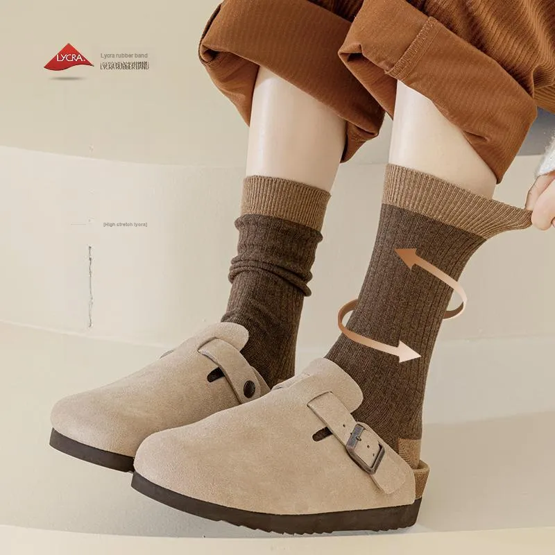 YINSHILIANGPIN Mid Calf Socks Women's 5 Pack-39