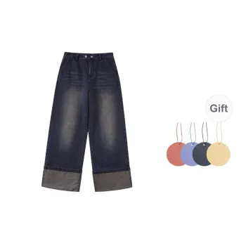 QISENYAR Jeans Unisex Blue