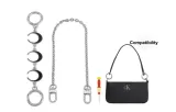 (Silver) Black Moon Extender Chain+Decorative Chain 40cm+Free Screwdriver