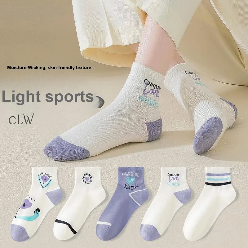 Cotton Gene Mid-Calf Socks Women's 5 Pack-25