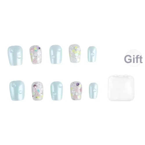 Song Biography Синий Модный Премиум с Мягким и Элегантным Аурой False Nail Короткий LADDER 15 мм