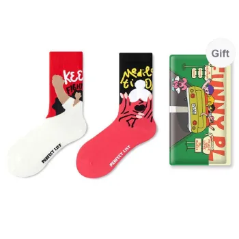 PL Mid Calf Socks Unisex Shopping Bag 2 Pack Mixed Color