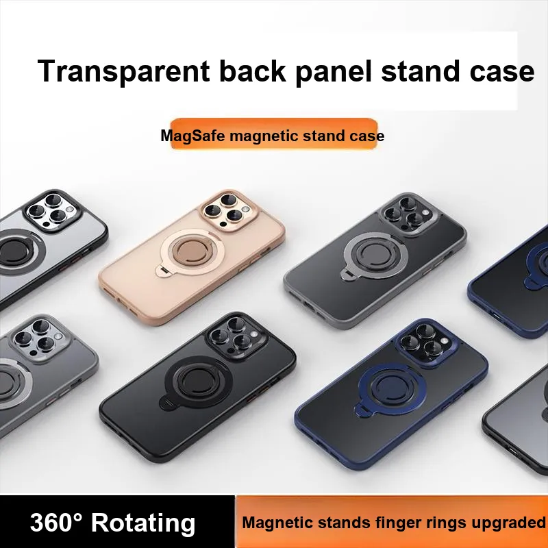 MOWEITU 360 Magnetic Stand Phone Cases Compatibility With IPhone Apple 12/13/14/15/16 Models. Solid Color-2