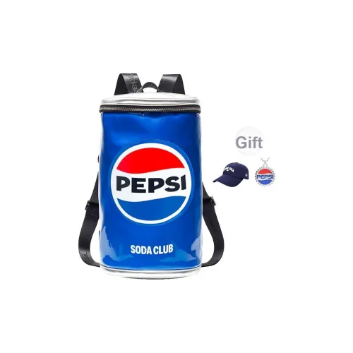 Pepsi ПУ (полиуретан) Синтетическая кожа Рюкзак Унисекс Классический синий Модный черный